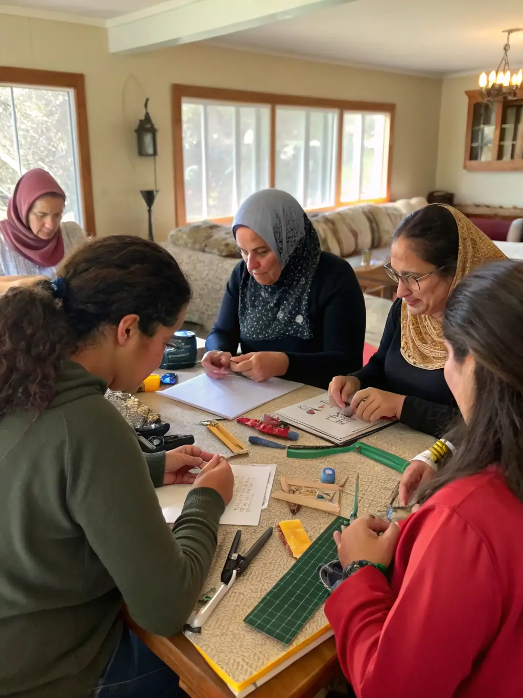 A photo of women participating in a skill-building workshop, showcasing the social empowerment program's efforts to uplift women.
