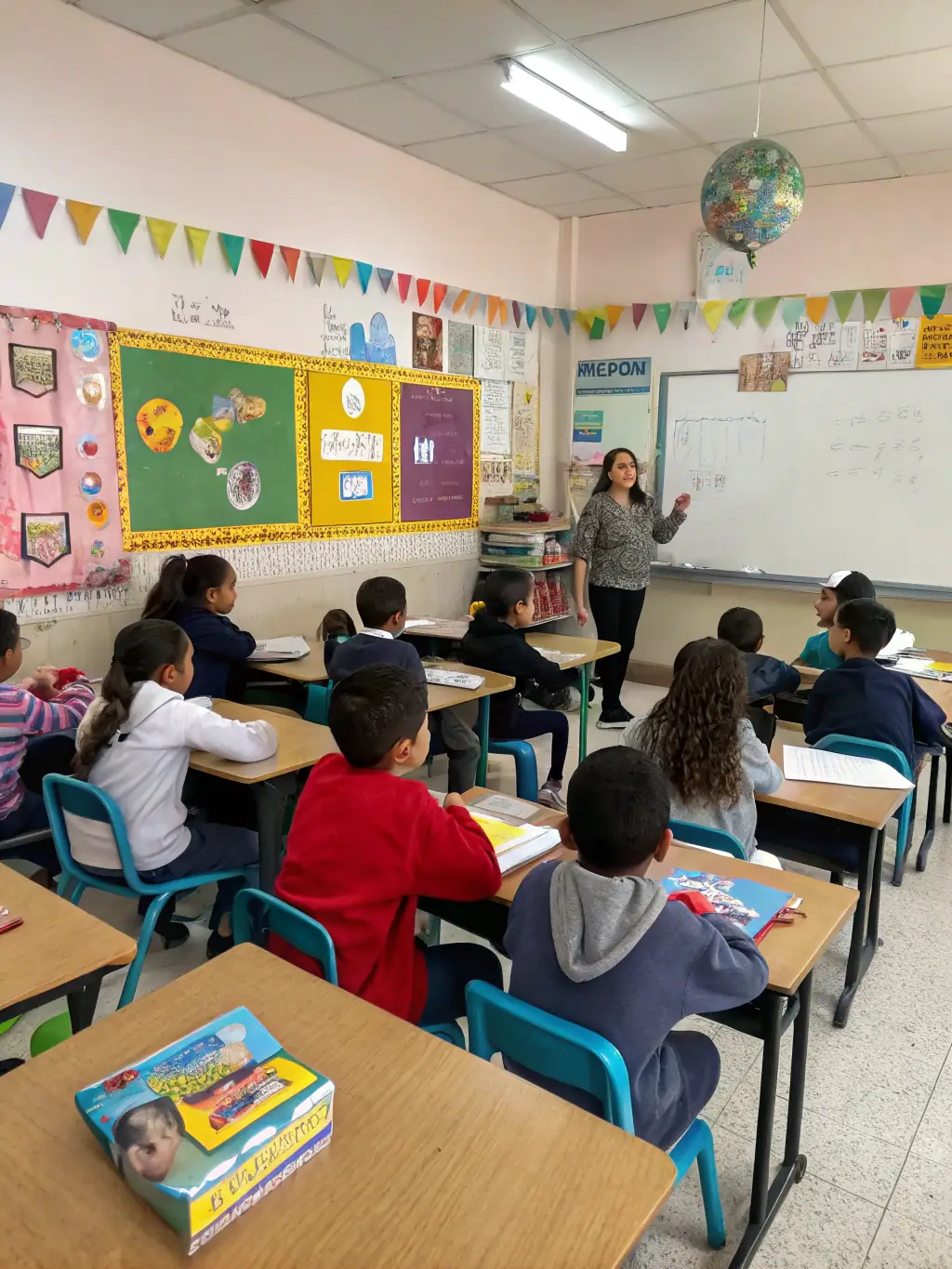 A photo of children in a classroom setting, engaged in learning activities, symbolizing the education program's impact on young lives.