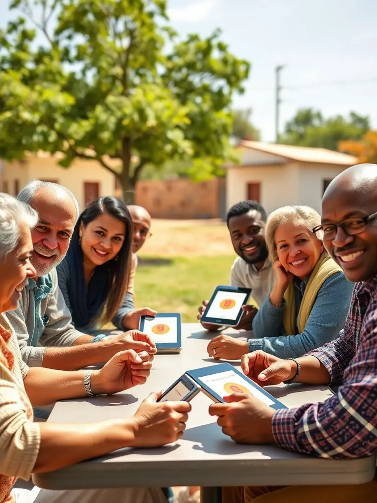 An image of community members participating in a voting process using HumanityHtY tokens, illustrating the token's role in governance and decision-making.